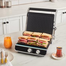 Emsan Emsan Nova Grill 6 Dilim Kapasiteli Gövdeli Zaman Ayarlı Izgara ve Tost Makinesi 2000W Inox