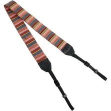 Arcury RCS15 Renkli Kamera Askısı, Renkli Şifreli Çizgili Dokuma, 62CM Uzunluk, 3,9cm Genişlik