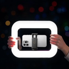 Coverzone 3in1 Şarjlı LED Ring Light Video Işık Seti Telefon Tutucu Bluetooth Kumandalı 20W 250