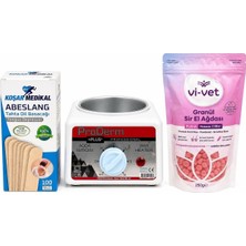 Proderm +Plus Profesyonel Ağda Seti, Wax Heater 45 + Vi-Vet Pudralı Granül Sir El Ağdası 250G +