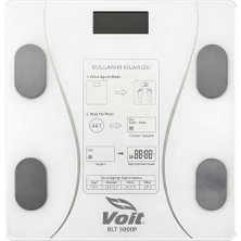 Voit BLT5000 Bluetooth Baskül - Dijital Akıllı Tartı - Yağ Ölçer Tartı - Pil ve Mezura Hediy