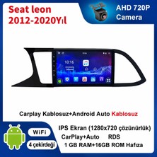 Conio Seat leon 2012-2020Yıl uyumlu 1GB Ram 16GB Rom Hafıza Android Kablosuz Carplay Navigasyon Multimedya 9 Inç Ekran Hediye görüş kamerası Hediye Çerçevesi