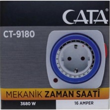 Cata CT-9180 Zaman Ayarlı Priz Mekanik Ayarlanabilir, CATA-9180 Mekanik Zaman Saati