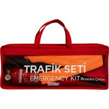 Dikdörtgen Trafik Seti Çantası - Muayene Uyumlu 1 kg Araç Yangın Tüpü - 2 Adet Reflektör