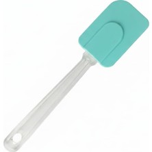 Silikon Spatula, Mutfak Kullanımı Için Şeffaf Saplı Askılı - Tekli (Turkuaz)