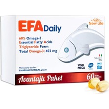 New Life Efa Daily 60 Balık Yağı Kapsülü - 402MG OMEGA3-221MG Epa - 147MG Dha