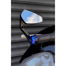 Motobros Motosiklet Ayna Motosiklet ile Uyumlu Gidon Aynası Geniş Görüş Açılı Mavi