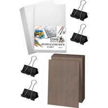 Karakalem Eskiz Çizim Seti Durolit Seti 50X70 cm Duralit 1 Adet 50X70 Resim Kağıdı 25 Adet Manda