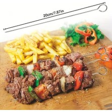 sbodurhome 10 Adet Paslanmaz Çelik Mangal Şişi Seti – 20 cm Metal Çöp Şiş ve Izgara Şişleri
