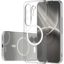 Caseonn Tecno Camon 50 Pro Kılıf Magsafe Özellikli Sararmaz Kristal Sert Kapak Şeffaf