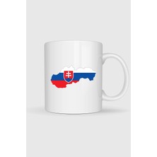 Bahriyeli Collection  Slovakya Bayrağı ve Haritası Baskılı Kupa Bardak