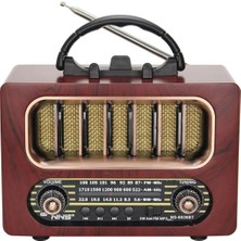sbodurhome Orta Boy Retro Ahşap Tasarım Bluetooth Hoparlörlü Radyo – Fm/am Destekli, Şarjlı ve Taşına