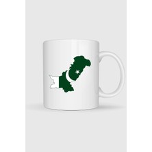 Bahriyeli Collection  Pakistan Bayrağı ve Haritası Baskılı Kupa Bardak
