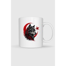 Bahriyeli Collection  Kızıl Ay ve Kurt Baskılı Kupa Bardak