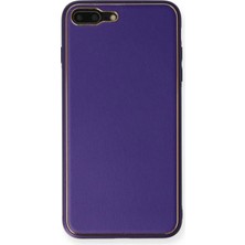 Marsilyan™- Apple Iphone 7 Plus Kılıf Coco Deri Silikon Kapak - Mor