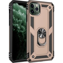 Freedom Storee Apple Iphone 11 Pro Kılıf Sofya Yüzüklü Silikon Kapak - Gold