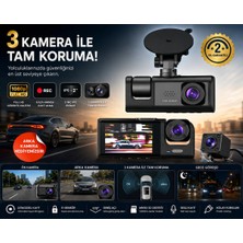 sbodurhome Wifi Destekli 1080P 3 Kameralı Araç Içi Kamera LCD Ekranlı Gece Görüşlü G Sensörlü