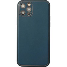 Marsilyan™- Apple Iphone 12 Pro Max Kılıf Coco Deri Silikon Kapak - Mavi