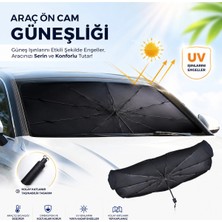 sbodurhome Tüm Araçlara Uyumlu Katlanır Şemsiye Oto Ön Cam Güneşliği Perde Gölgelik Uv Blok
