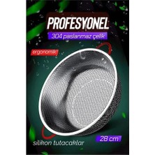 sbodurhome 28 cm Kevgir Yuvarlak Süzgeç Profesyonel 304 Paslanmaz Çelik 721934
