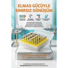 sbodurhome 50 Parça Elmas Uçlu Döner Törpü ve Freze Seti - Pedikür Nasır, Topuk, Cam ve Taş Işleme U�
