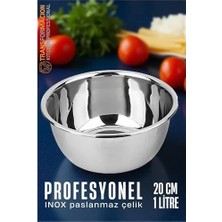 sbodurhome Inox Kase  - 20 cm 1 Litre Karıştırma Kabı Profesyonel 304 Paslanmaz Çelik 721835