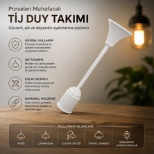 Marsilyan Tij Duy Takımı - E27 Uyumlu - Porselen Muhafazalı