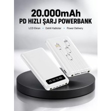 Midas Toptan Home LED Işıklı 20.000MAH Powerbank LCD Gösterge Dahili Çoklu Kablo Yeni Nesil