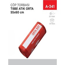 Çöp Torbası Tıbbi Atık Orta 575 gr 25Lİ (55*60 Cm)