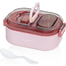 Dora Shopping Bento 550ML Lunchbox Tek Katlı Bölmesiz Çelik Sefer Tası Yemek Kutusu (Pembe)