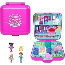 Uravas Store Polly Pocket Mattel 80. Yıl Dönümüne Özel Nostaljik Kompakt Oyun Seti, Biri Etek Giyen 3 Bebek, 1 Evcil Hayvan ve Kutlama Temalı Mobilyalarla Kompakt Ev, JGK22