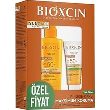 Uravas Store Bioxcin Sun Care Spf 50 Yüz Güneş Kremi 50 ml Karma Yağlı Cilt ve Vücut Güneş Spreyi 200 ml