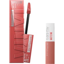 Dora Shopping Maybelline New York Super Stay Vinyl Ink Uzun Süre Kalıcı Likit Parlak Ruj 15 Peachy  Mini Super St