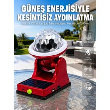 TeknoKapsül Şarjlı Rgb Projektör Lamba Güneş Enerjili Çok Fonksiyonlu Disco Işık Lambası
