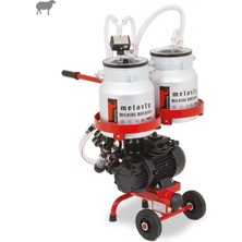Melasty Micro İkili Koyun Süt Sağma Makinesi (Çift Güğümlü) (Alüminyum Güğüm-Kauçuk Memelik) (Kuru Pompa)