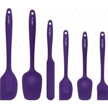 Dora Shopping Drongo Isıya Dayanıklı Yanmaz Yapışmaz Silikon Spatula Seti 6 Parça Mor