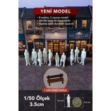 Aysluka 1/50 Ölçek 3.5cm Boyanabilir Maket İnsan Figürleri 10 Adet (Bank hediye)