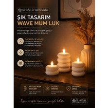 Emas Design  Lunawave 3’lü LED Mumluk Seti – Dekoratif 3D Baskı Mumluk