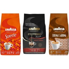 Lavazza Suerte + Crema E Aramo + Espresso Barista Gran Crema Çekirdek Kahve (1000GR) 3'lü Paket