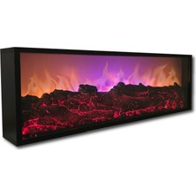 Dora Shopping Dekoratif Elektrikli Yapay Şömine - 100X31.5X16.5 cm - Farklı Renk Modları,kumandalı, Bluetooth Ses