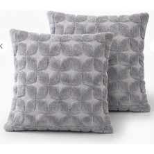 Fugo 2'li Welsoft Kırlent Kılıfı 45X45 cm Dekoratif Fermuarlı Yumuşak Peluş Kırlent Kılıfı Koltuk ve Kanepe Için