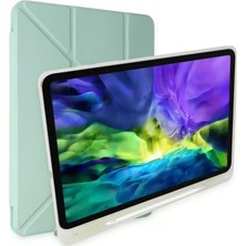 Uravas Store Mey Ithalat®   iPad 10.2 (8.nesil) Kılıf Kalemlikli Mars Tablet Kılıfı - Açık Yeşil