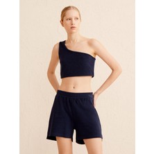 Xint Kadın Lacivert Regular Fit Pamuklu Havlu Atlet