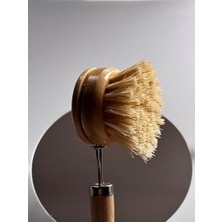TeknoKapsül Değiştirilebilir Başlıklı Bambu Bulaşık Fırçası, Kolayca Değiştirilebilir Sisal Fırçalı Başlık, Erg