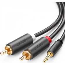 UGREEN 3.5mm AUX RCA Ses Kablosu, 1 Metre, Antrasit, 10772