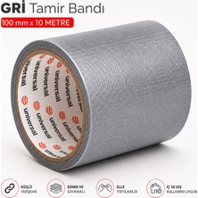 Badem10 Gri Tamir İzolasyon Bandı 100 mm x 10 Metre Genel Duct Tape Su Geçirmez Sızdırmazlık Takviye Bantları