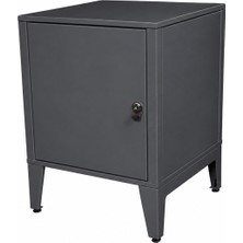 Alfafonet Ziglat 655 Serisi Kilitli Metal Home Office Dolabı Metal Kapaklı Antrasit Gri 450X600X450 mm