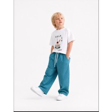 Ay Kids Aykidsclup Erkek Çocuk Çizgili Pantolonlu Yaz Kombini 1009