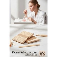 TeknoKapsül Ahşap Yüz Kaş Ağda Spatulası 100 Adet - Ultra Pürüzsüz Profesyonel Makyaj Maske Çubuğu 719424
