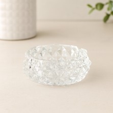 TeknoKapsül Cam Diamond Kristal Yuvarlak Küllük 11.2 cm